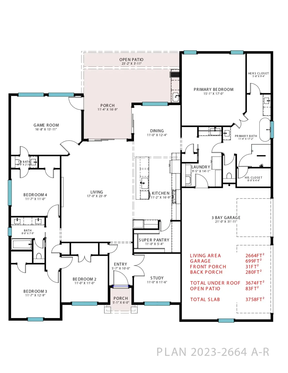 2664-Aft² Floor Plan - Crooked Trail